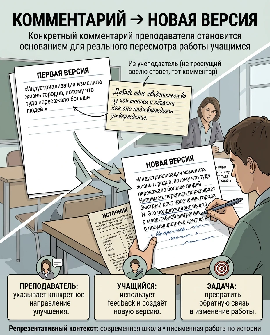Комментарий → новая версия